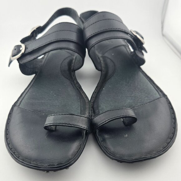 Born Black Leather Toe‑Loop Buckle Strap Sandals | Women’s Size 10 - Picture 2 of 12